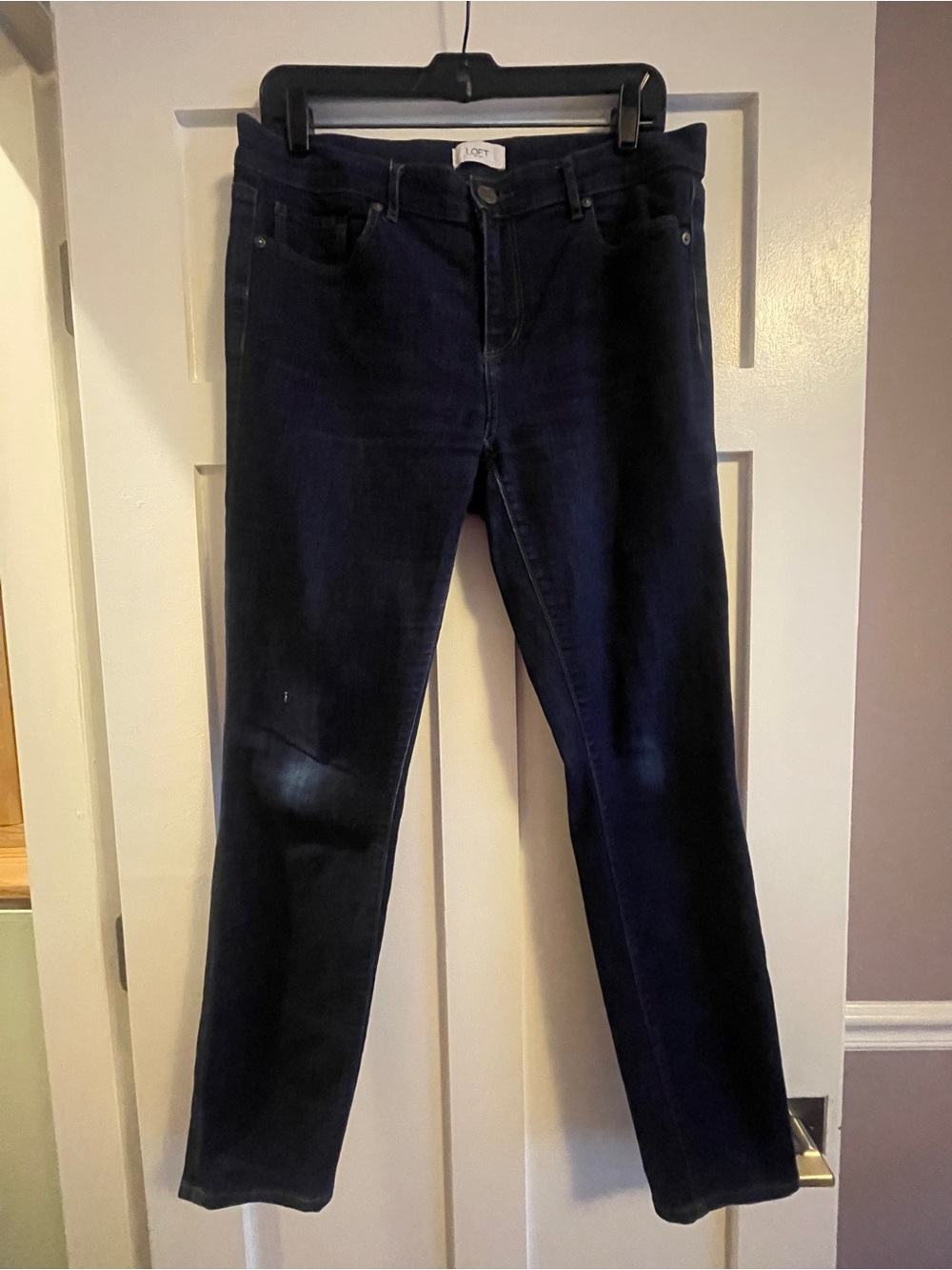 LOFT Dark Navy Skinny Straight Leg Jeans